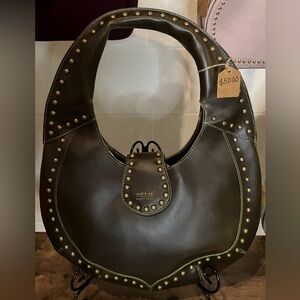 Matt & Nat Dark Brown Studded Shoulder Bag